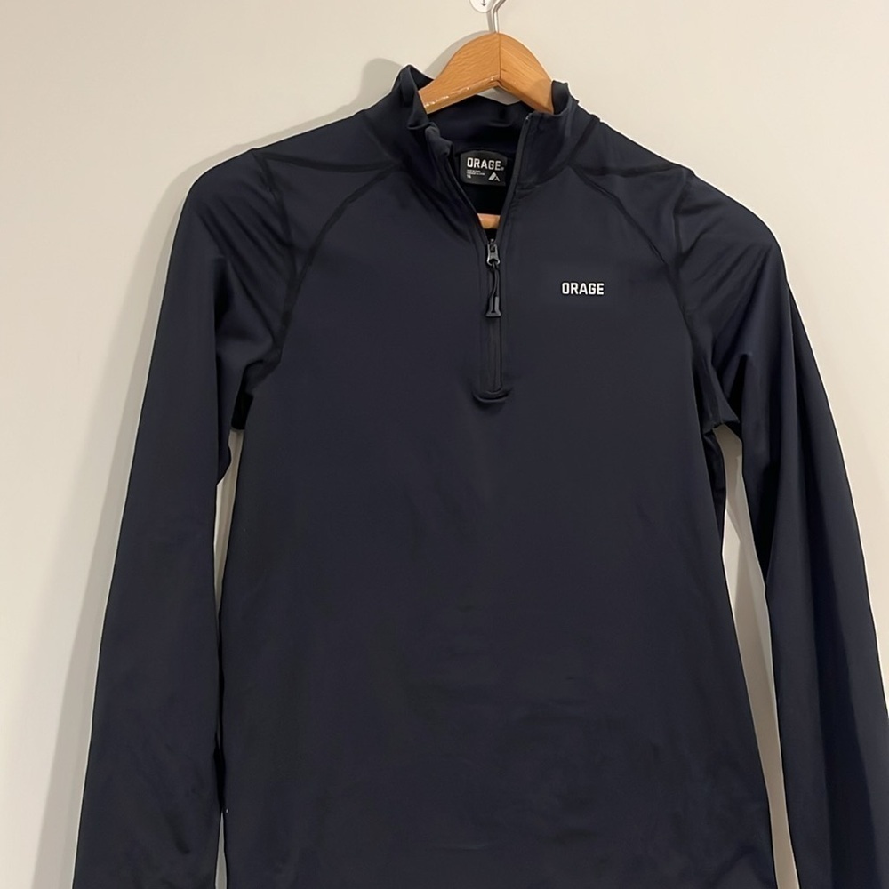 ORAGE Youth 14 Quarter Zip Pullover Black Lightweight Base Layer Unisex Athletic - Picture 2 of 7
